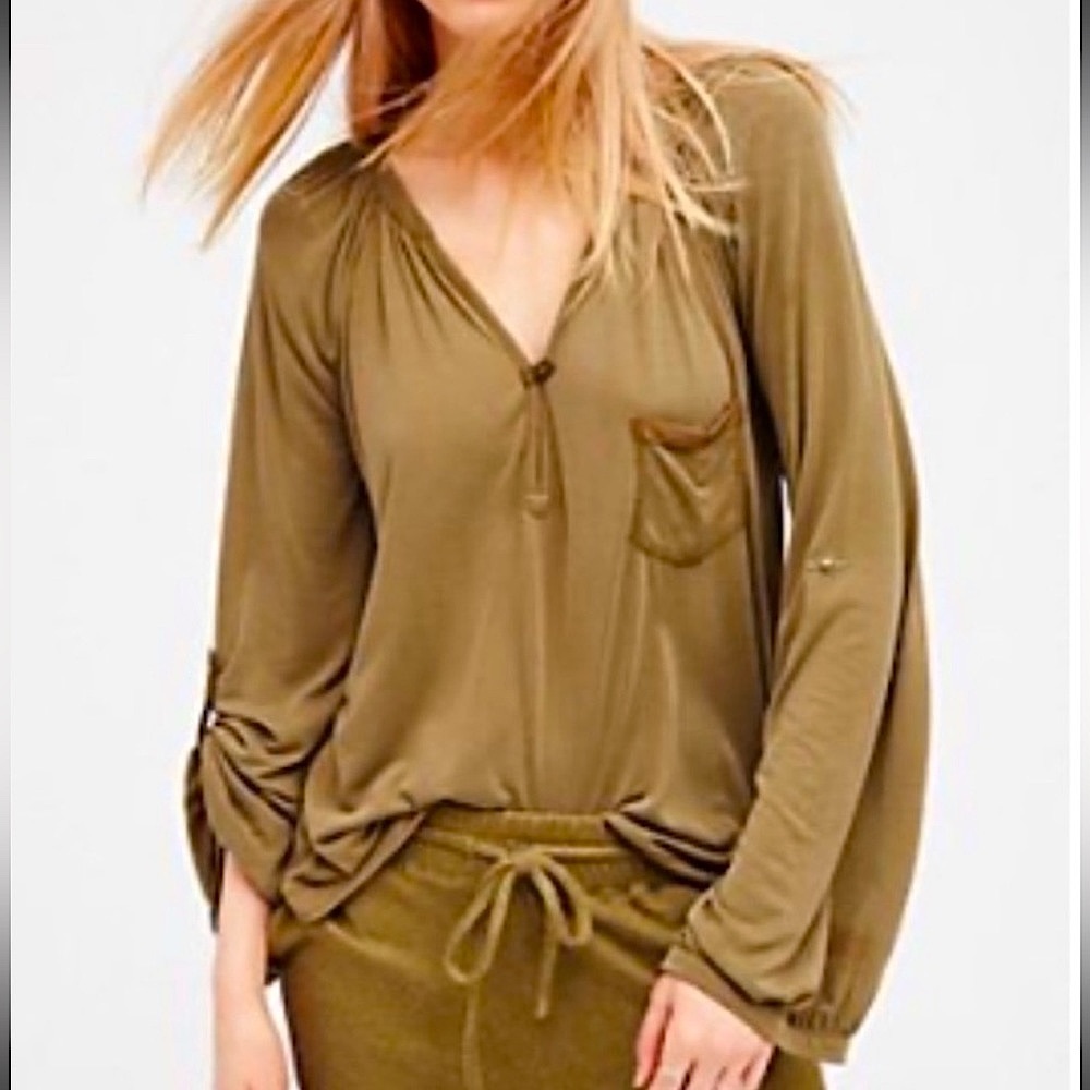 NWOT Free People Bootcamp Henley Top